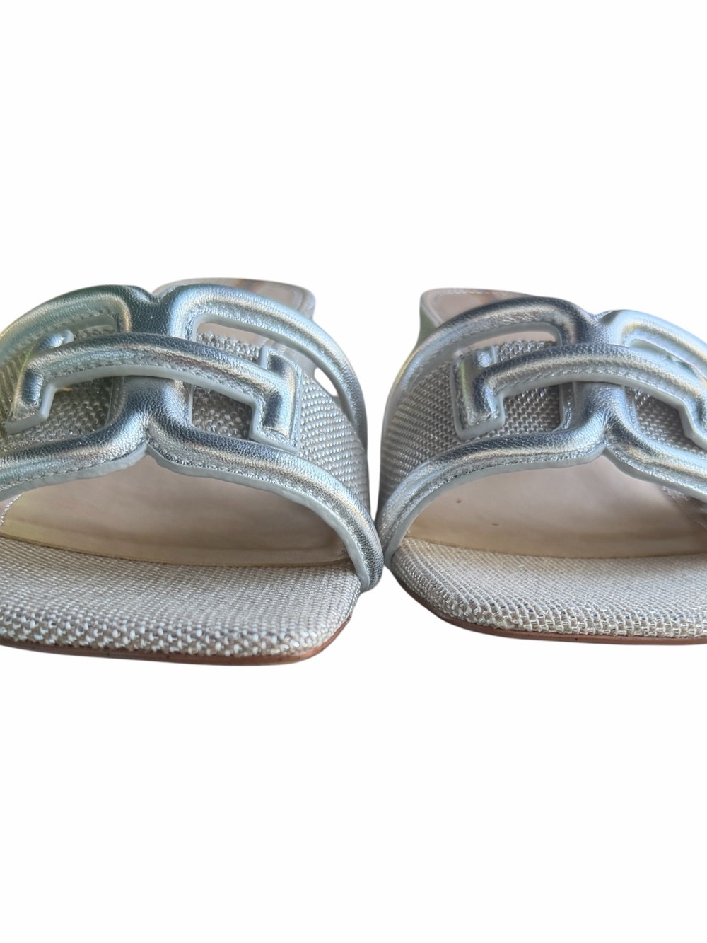 Sam Edelman Waylon Silver Slide Sandals Block Heel Size 7.5 NIB - Picture 8 of 10